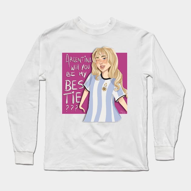 Argentina, will you be my bestie? Long Sleeve T-Shirt by Abril Victal